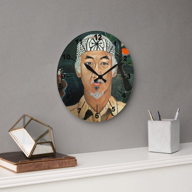 The Sensei Painting by Alfred Fox Große Wanduhr (Büro)