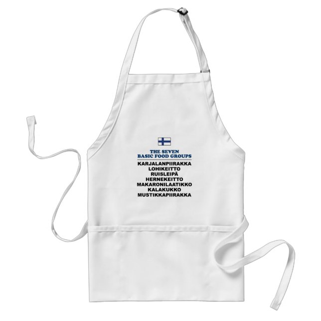 The Seven Basic Food Groups Funny Finnish Apron Schürze (Vorne)