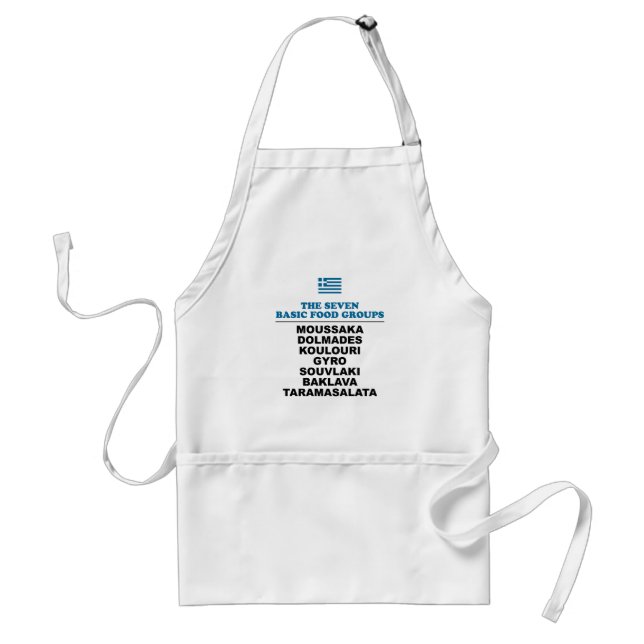 The Seven Basic Food Groups Funny Greek Apron Schürze (Vorne)