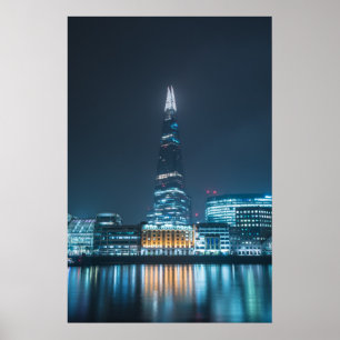 The Shard London Bridge bei Nacht Poster