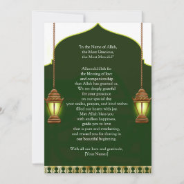 The Shining Islamic Lamp Thank You Card Einladung