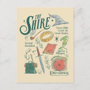 THE SHIRE™ Wasserfarben-Collage-Grafik Postkarte