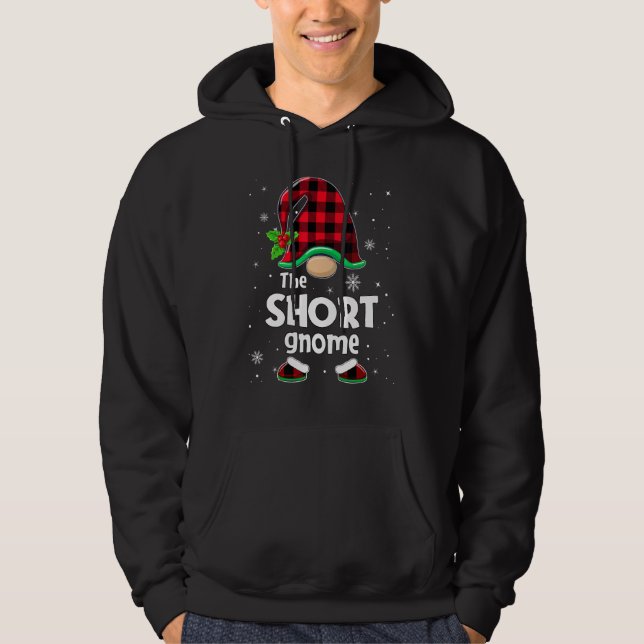 The Short Gnome Buffalo Plaid Christmas Matching F Hoodie (Vorderseite)