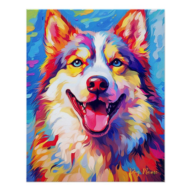 The Siberian Husky Dog 002 - Zetton Ziana Poster (Vorderseite)