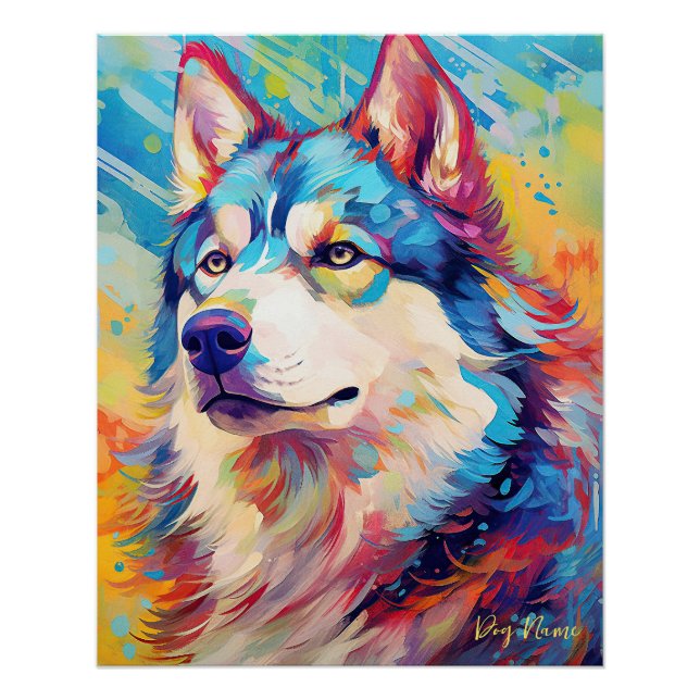 The Siberian Husky Dog 004 - Zetton Ziana Poster (Vorderseite)