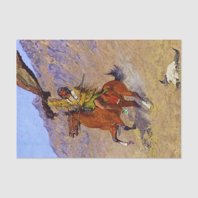 "The Signal" Western Art von Frederic Remington Seidenpapier (Vorderseite)