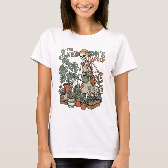 The Skeleton's Garden Vintage Botanical Gardening T-Shirt (Vorderseite)