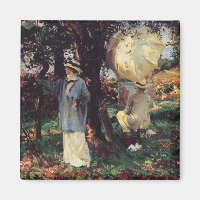 The Sketchers von John Singer Sargent Magnet (Vorne)
