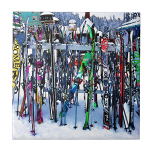 The Ski Party - Skis and Poles Fliese