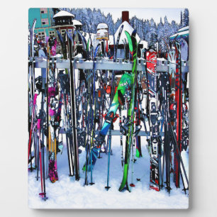 The Ski Party - Skis and Poles Fotoplatte