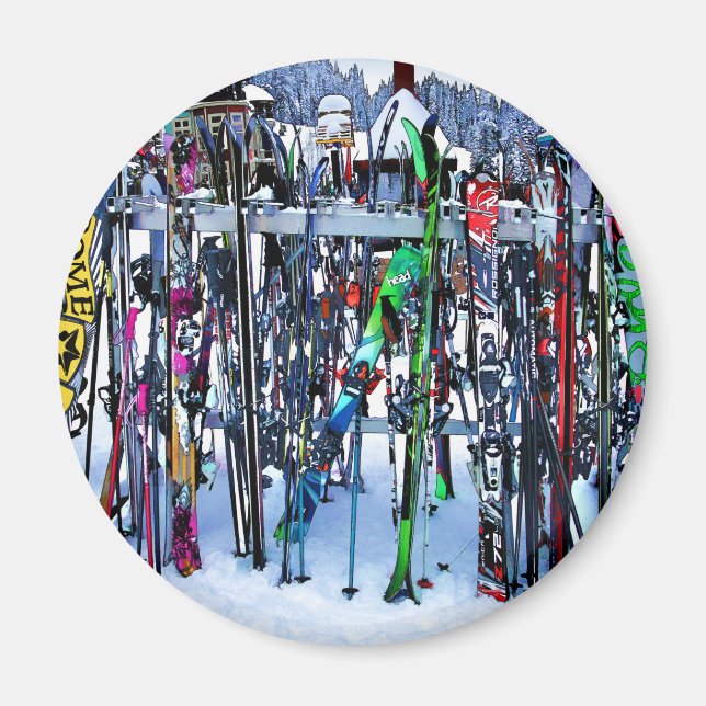 The Ski Party - Skis and Poles Magnet (Vorne)