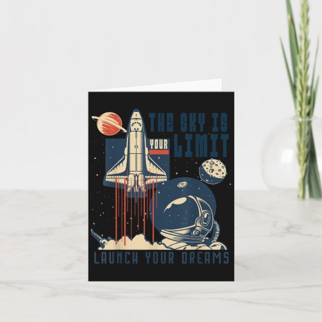 The Sky Is Your Limit Space Rocket Shuttle Motivat Karte (Vorderseite)