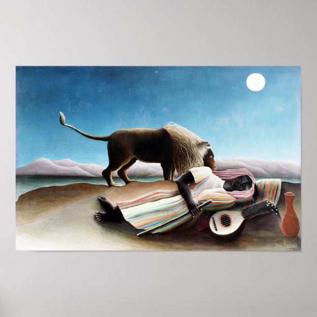 The Sleeping Sinti und Roma, Henri Rousseau (1897) Poster (Vorne)