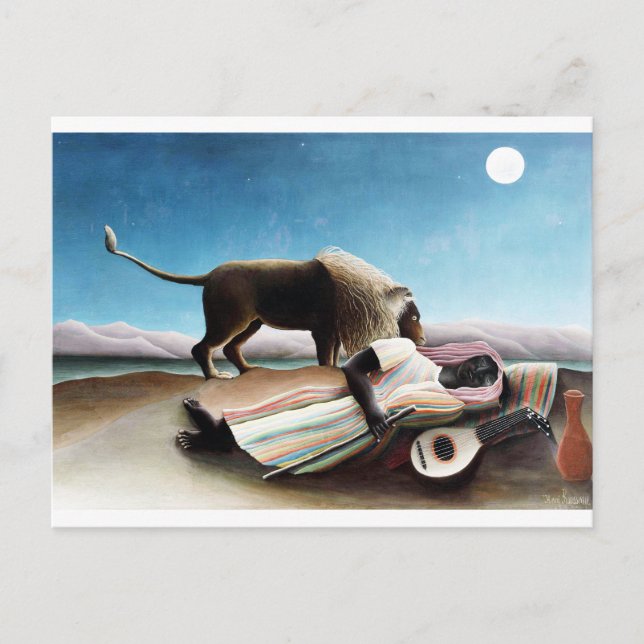 The Sleeping Sinti und Roma, Henri Rousseau (1897) Postkarte (Vorderseite)