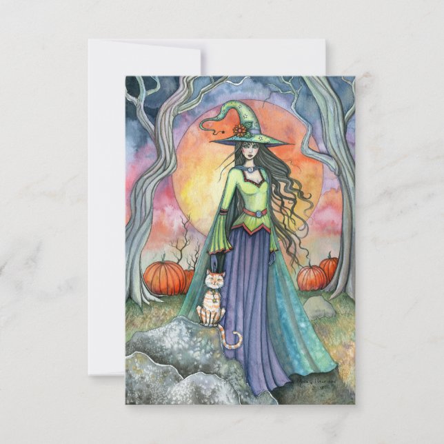 The Smug Hexenmeister Halloween Fantasy Art Karte (Vorderseite)