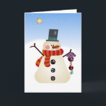 The Snowman Feiertagskarte<br><div class="desc">Have a super snowy christmas with this whimsical shaker snowman.</div>