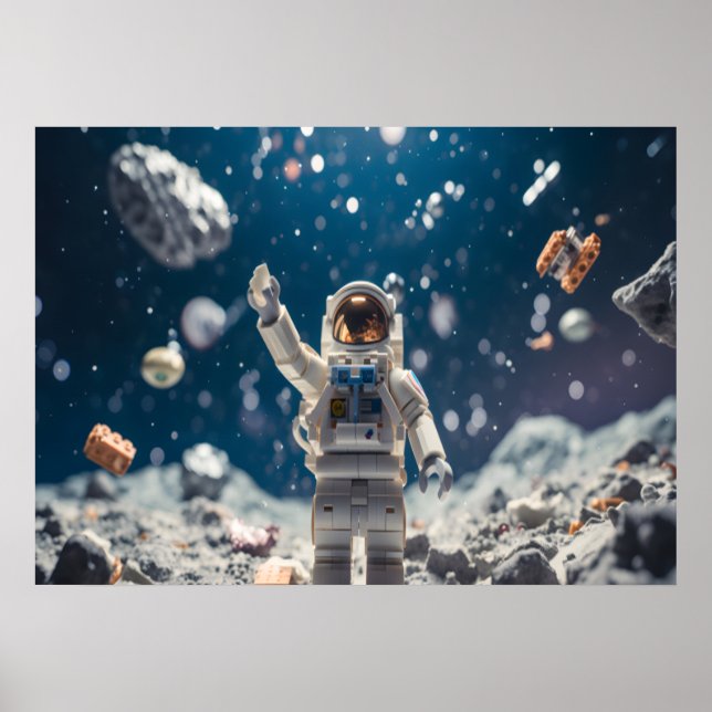 The Space Man Out in Space Wall Poster (Vorne)