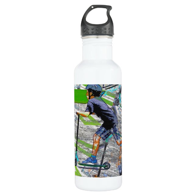 The Speedster - Stunt Scooter Edelstahlflasche (Vorderseite)