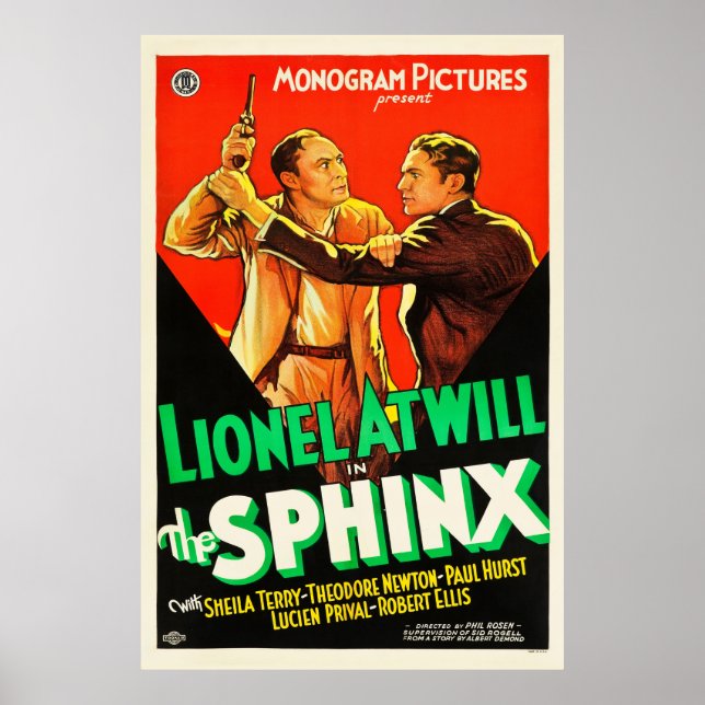 The Sphinx - Vintages Filmposter von 1933 Poster (Vorne)
