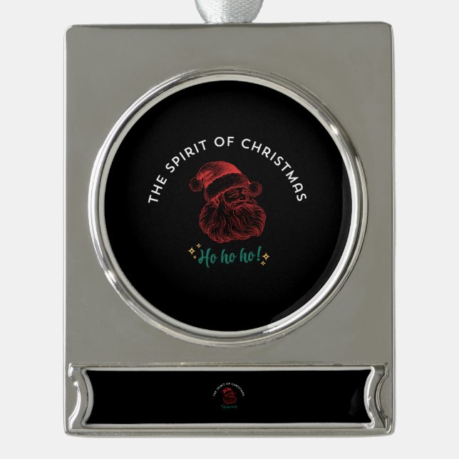 THE SPIRIT OF CHRISTMAS Banner-Ornament SILBER (Vorderseite)