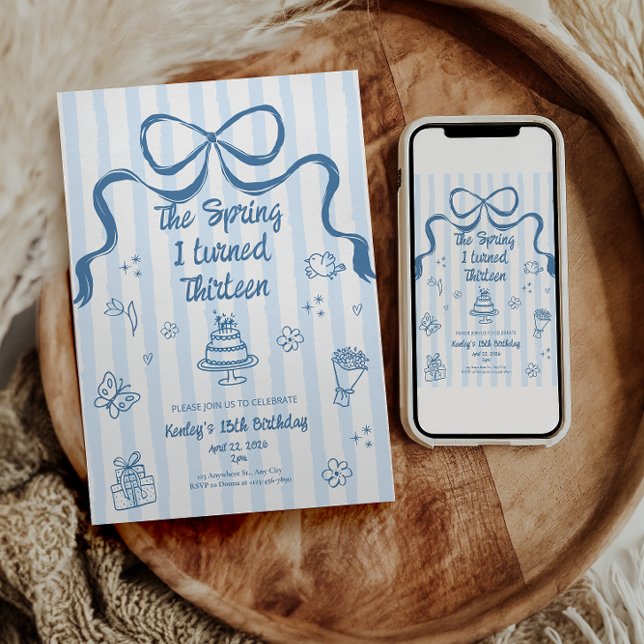 The Spring I turned 13 Birthday Invitation (Créateur téléchargé)