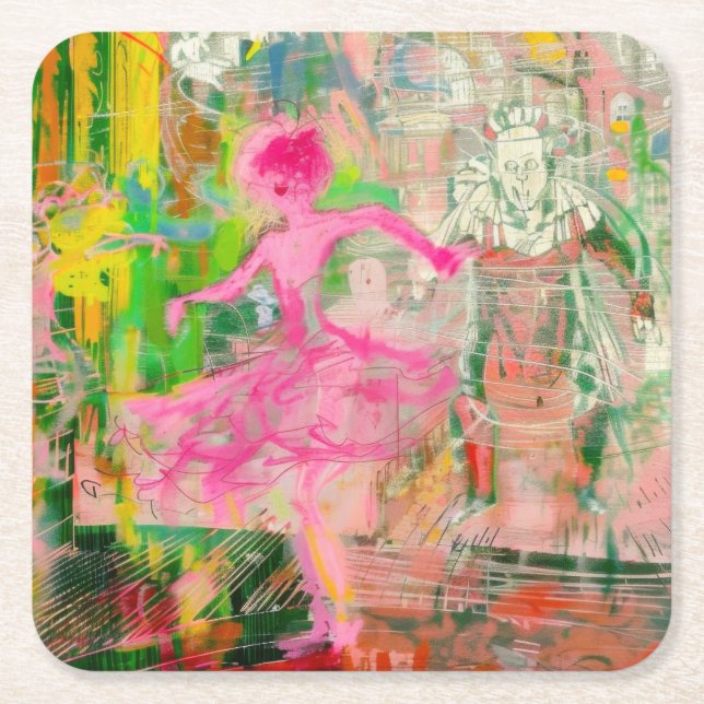 The Stalker - Neon Ballet Chaos Rechteckiger Pappuntersetzer (Vorderseite)