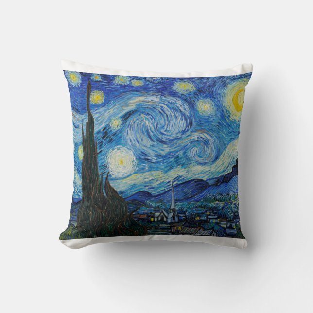 The Starry Night 1889 by Vincent van Gogh Kissen (Vorderseite)