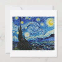 "THE STARRY NIGHT" 1889 VINCENT VAN GOGH FLAT CARD