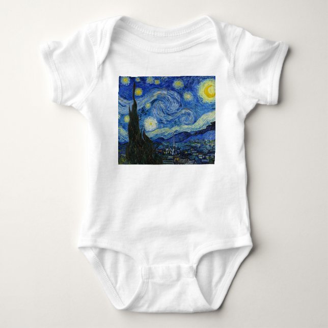 The Starry Night, 1889 von Vincent van Gogh Baby Strampler (Vorderseite)