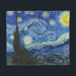 The Starry Night, 1889 von Vincent van Gogh Fleecedecke<br><div class="desc">The Starry Night,  1889 von Vincent van Gogh. Es zeigt den Blick von der Ostwand seines Asylzimmers in Saint-Rémy-de-Provence,  kurz vor Sonnenaufgang,  mit der Ergänzung eines imaginären Dorfes.</div>