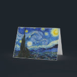 The Starry Night, 1889 von Vincent van Gogh Karte<br><div class="desc">The Starry Night,  1889 von Vincent van Gogh. Es zeigt den Blick von der Ostwand seines Asylzimmers in Saint-Rémy-de-Provence,  kurz vor Sonnenaufgang,  mit der Ergänzung eines imaginären Dorfes.</div>