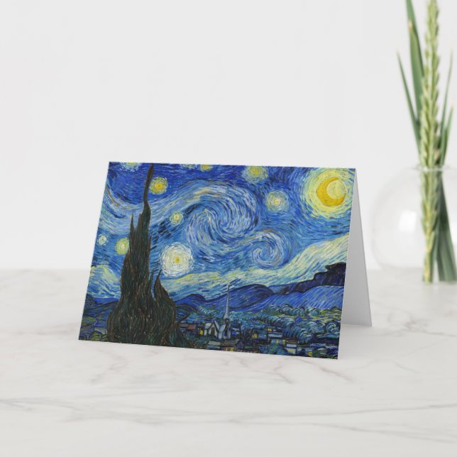 The Starry Night, 1889 von Vincent van Gogh Karte (Vorderseite)