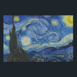The Starry Night, 1889 von Vincent van Gogh Künstlicher Leinwanddruck<br><div class="desc">The Starry Night,  1889 von Vincent van Gogh. Es zeigt den Blick von der Ostwand seines Asylzimmers in Saint-Rémy-de-Provence,  kurz vor Sonnenaufgang,  mit der Ergänzung eines imaginären Dorfes.</div>