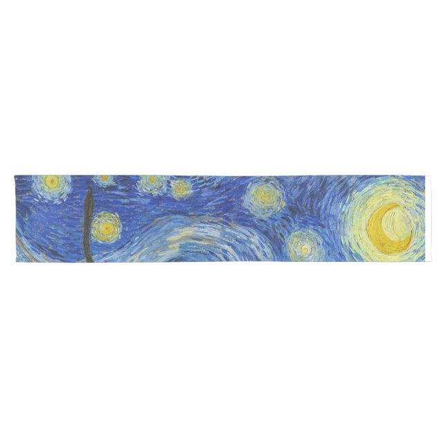The Starry Night, 1889 von Vincent van Gogh Kurzer Tischläufer (Horizontal)