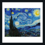 "THE STARRY NIGHT" 1889 VON VINCENT VAN GOGH POSTER<br><div class="desc">"The STARRY NIGHT" 1889 VON VINCENT VAN GOGH AUF POSTER AUS DER SAMMLUNG DES JOHN PAUL GETTY MUSEUM</div>