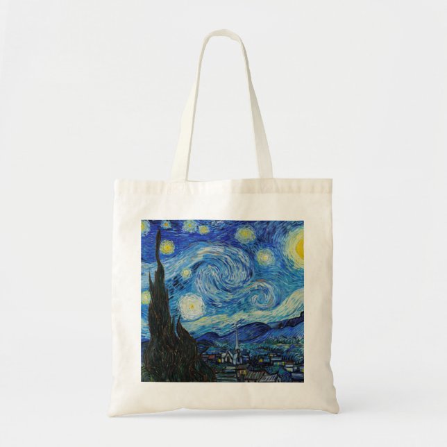 The Starry Night (1889) von Vincent Van Gogh Tragetasche (Vorne)
