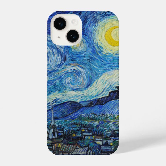 The Starry Night by Van Gogh - Anpassbar iPhone 14 Hülle (Rückseite)