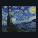The Starry Night - Van Gogh (1888) Poster<br><div class="desc">Dieses Design zeigt Vincent Van Gogh's Gemälde The Starry Night aus dem Jahr 1888. Es zeigt den Blick, den Van Gogh nachts von seinem Zimmer aus sah.</div>