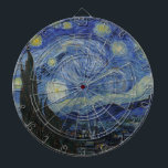 The Starry Night (Vincent van Gogh) (Famous Art) Dartscheibe<br><div class="desc">This design features a famous painting by the Dutch Post-Impressionist painter Vincent van Gogh (1853–1890). It depicts the view from the east-facing window of his asylum room at Saint-Rémy-de-Provence, just before sunrise; van Gogh also added an imaginary village to the scene. "The Starry Night" is one of the most recognized...</div>