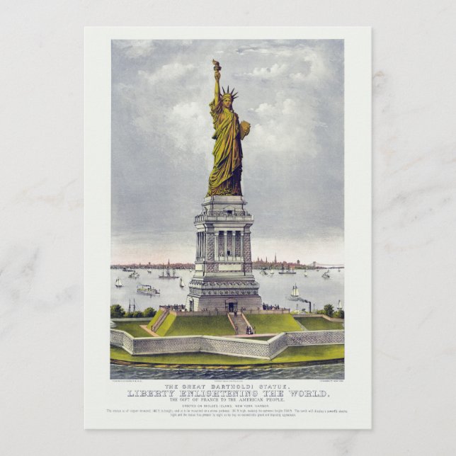 The Statue of Liberty, The Great Bartholdi Statue Einladung (Vorderseite)