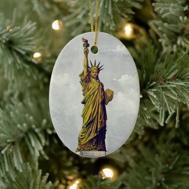 The Statue of Liberty, The Great Bartholdi Statue Keramik Ornament (Baum)