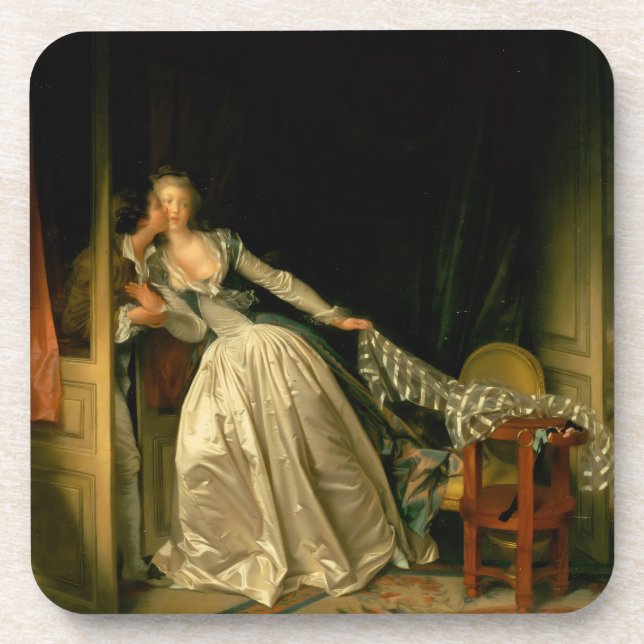 The Stolen Kiss Fragonard Getränkeuntersetzer (Vorderseite)