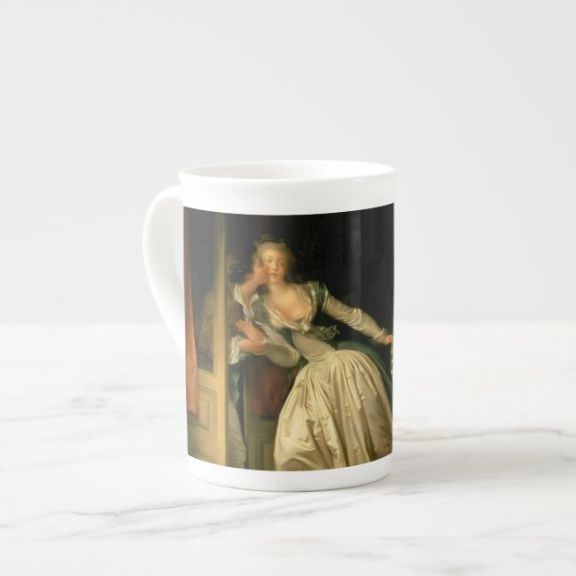 The Stolen Kiss Fragonard Prozellantasse (Vorderseite Links)
