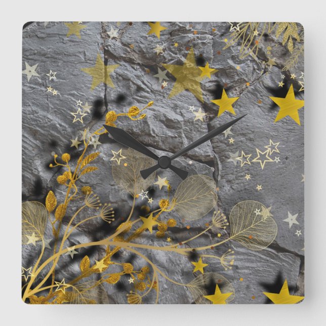 The Stone wall Quadratische Wanduhr (Vorderseite)