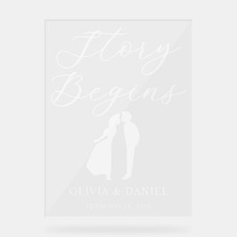 The Story Begins Personalized Wedding Welcome Acrylschild