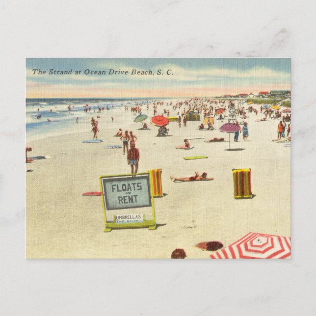 The Strand at Ocean Drive Beach, South Carolina Postkarte (Vorderseite)