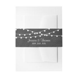 The String Lights On Chalkboard Wedding Collection Einladungsbanderole