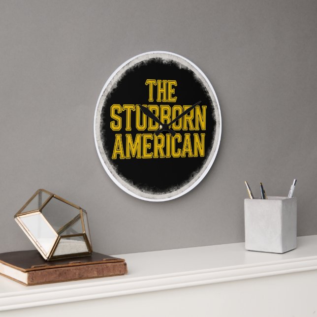 The Stubborn American Bold Emblem Clock Große Wanduhr (Büro)