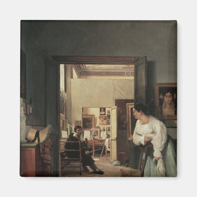 The Studio of Ingres in Rome, 1818 Magnet (Vorne)