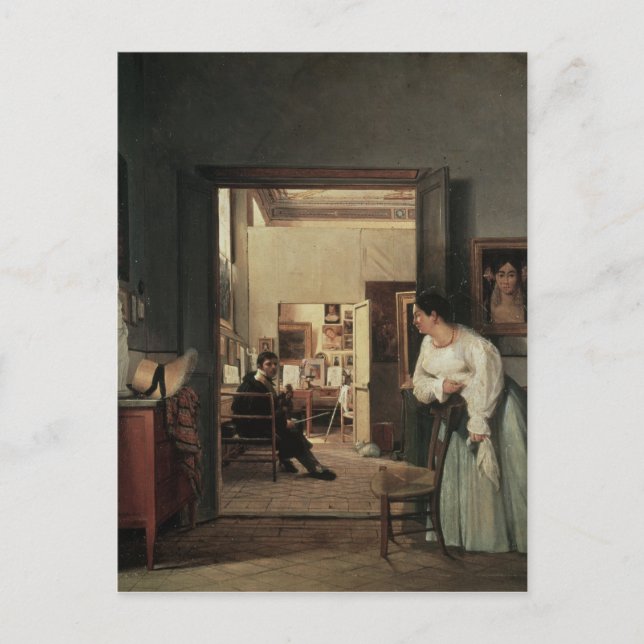 The Studio of Ingres in Rome, 1818 Postkarte (Vorderseite)